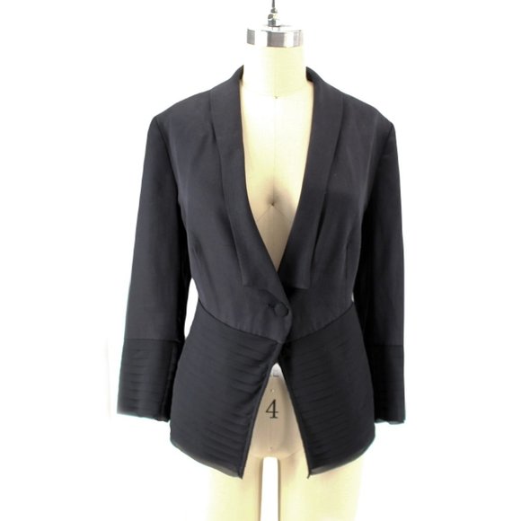 Anthropologie Fleur Wood Jackets & Blazers - Anthropologie Fleur Wood Tiered Tuxedo Blazer Strata Jacket Black Edwardian Cut